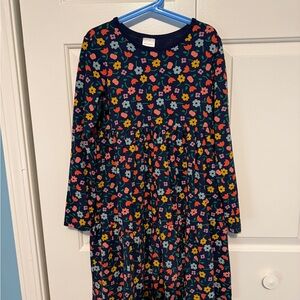 Hanna Andersson navy floral skater dress with pockets